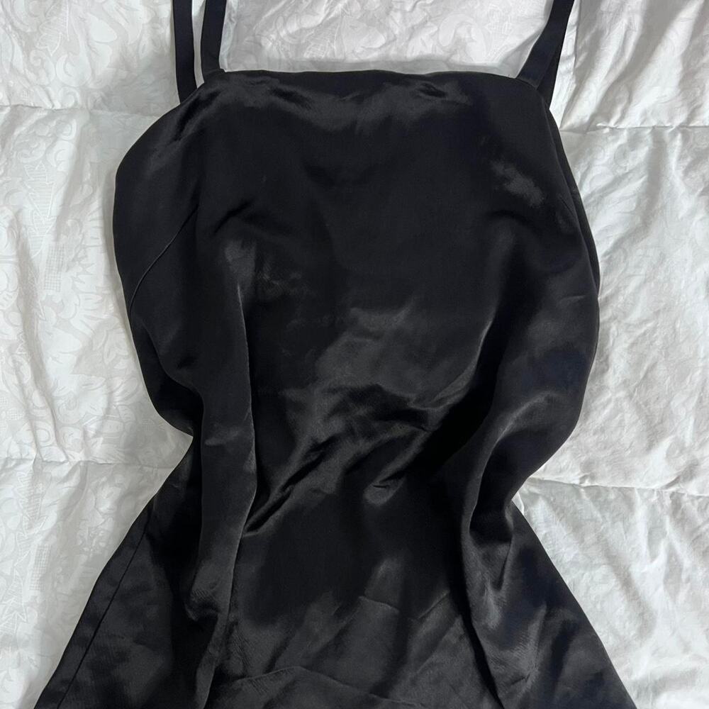 Vintage black satin top blouse